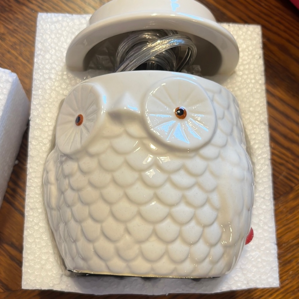 Pink Zebra White Owl Simmering Pot wax warmer